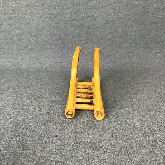 Vintage Bamboo Napkin Holder Boho Rounded Criss Cross Pattern Tiki Boho - Picture 4 of 6